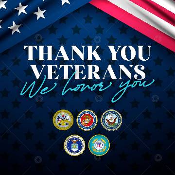 Happy Veterans Day: We Thank You  Social Graphic