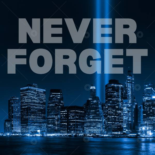 Never Forget Night Skyline  Social Graphic