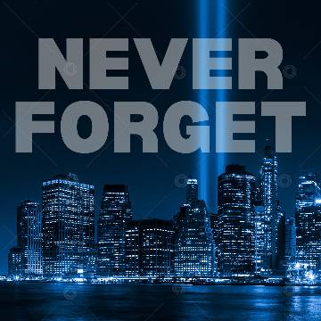 Never Forget Night Skyline  Social Graphic