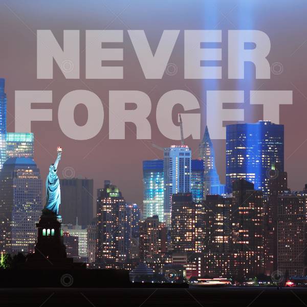 Never Forget New York Skyline Social Graphic