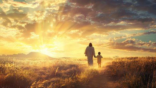 Walking with Jesus Sunrise Loop Motion Background