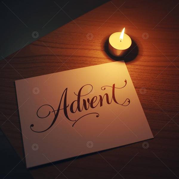 Advent Note and Candle Social Graphic
