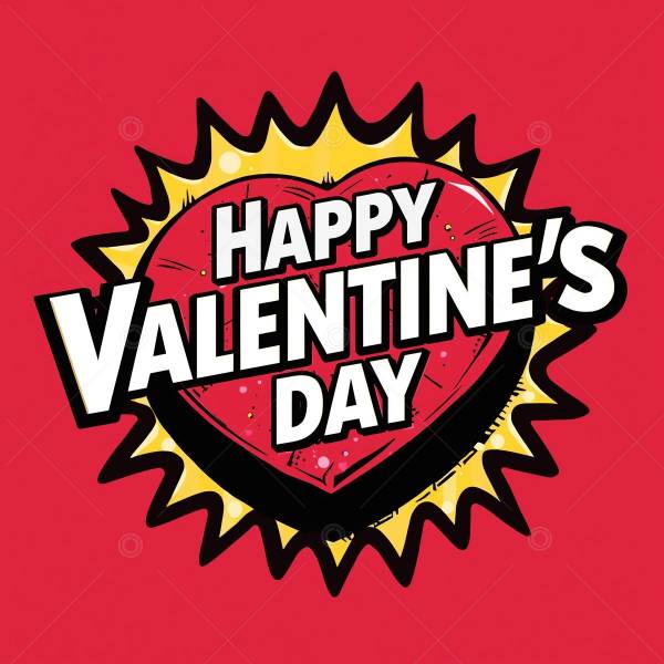 Valentine's Day Pop Art Social Graphic