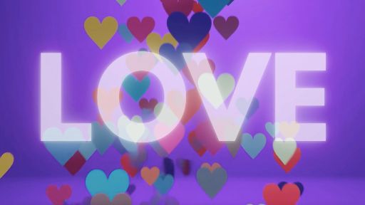 view the Motion Background Paper Hearts LOVE Loop