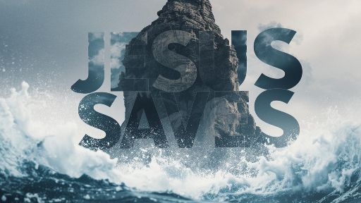 view the Still Background Jesus Saves Waves Crashing