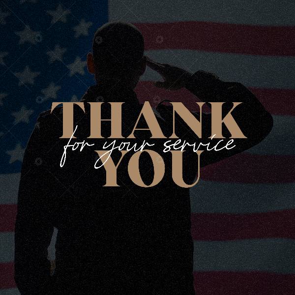 Veterans Day: Thank You For Your Service Social Graphic