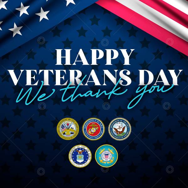 Happy Veterans Day: We Thank You  Social Graphic