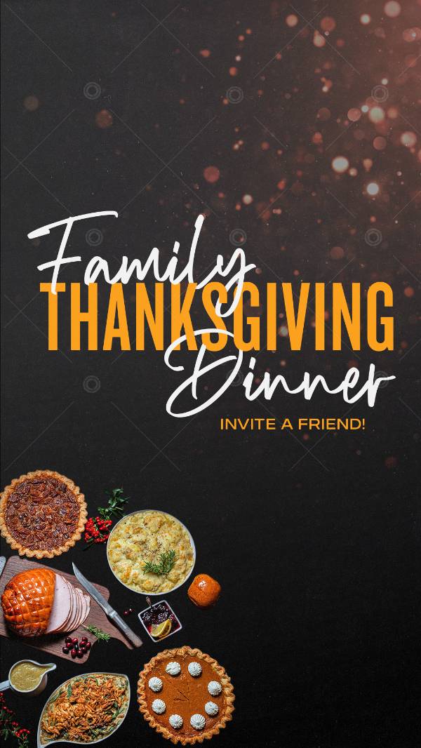 Family Thanksgiving Dinner: Invite a Friend! Social Graphic