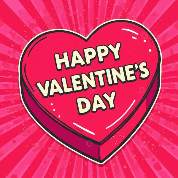 Valentine's Day Pop Art Social Graphic