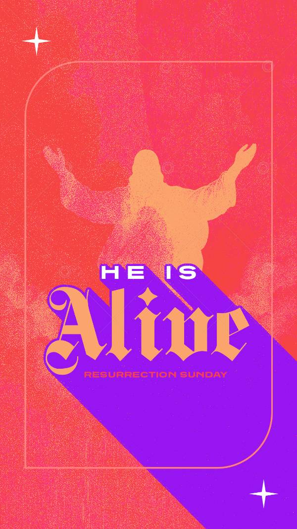 Resurrection Sunday: He Is Alive! Happy Easter  Social Graphic