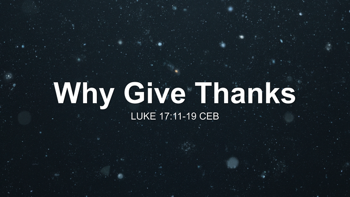 Why Give Thanks